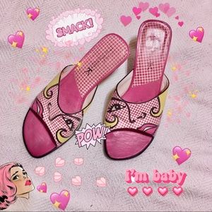Y2k Pink Comic Sandals